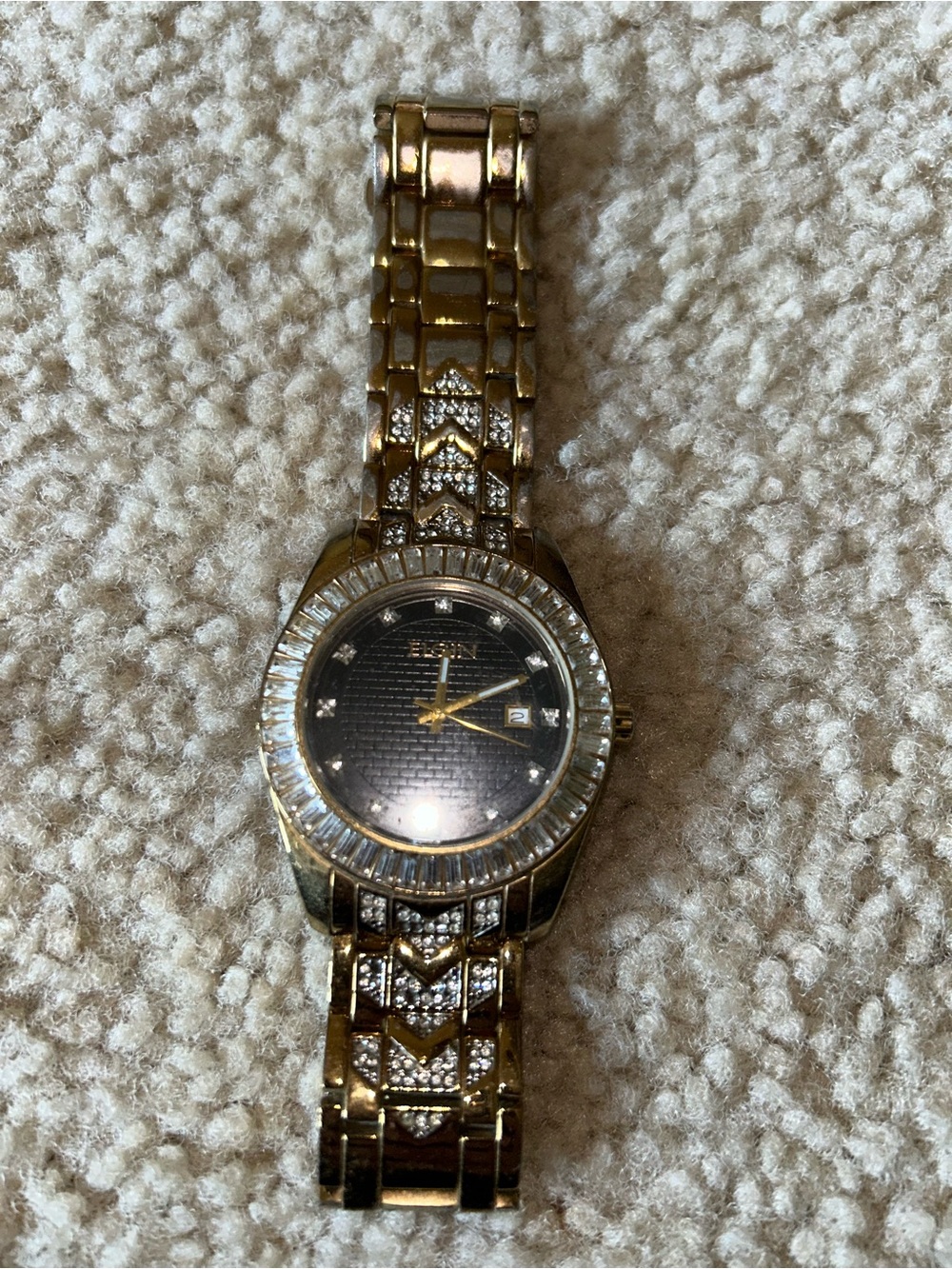 Gold-Tone Elgin Crystal Accent Watch
